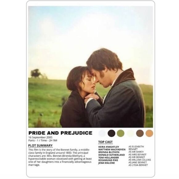 Pride and Prejudice Movie Poster Magnet - Picture 2 of 2